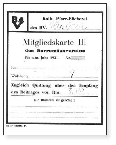 Mitgliedkarte aus den 30er-Jahren